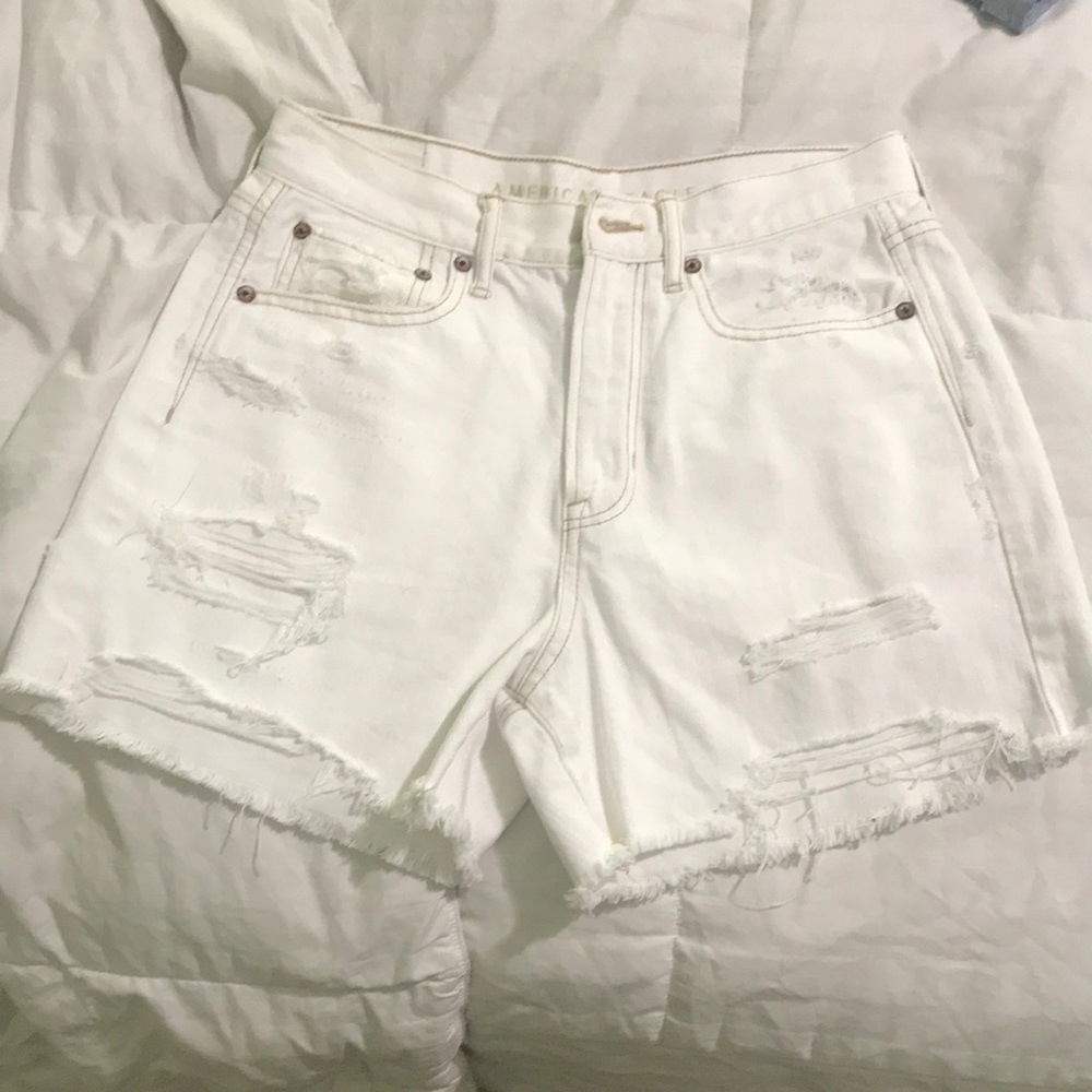 American Eagle white jean shorts